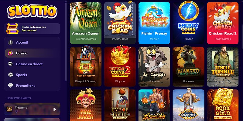 Slottio casino screenshot