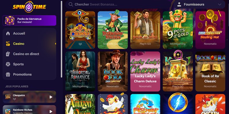 Spintime casino screenshot